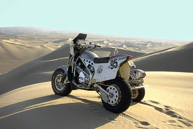Harley VRod racing Dakar sidecar from Hog Wild Racing