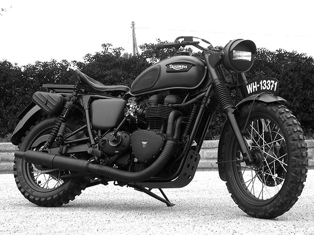 Triumph Bonneville custom motorcycle by Drags Racing
