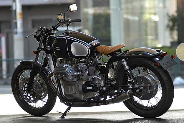 roll out of the Tokyo workshop is this lovely custom Moto Guzzi V7 based