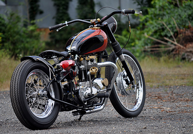 Triumph TR6 Tiger custom motorcycle Eric Henderson's motorcycle is almost